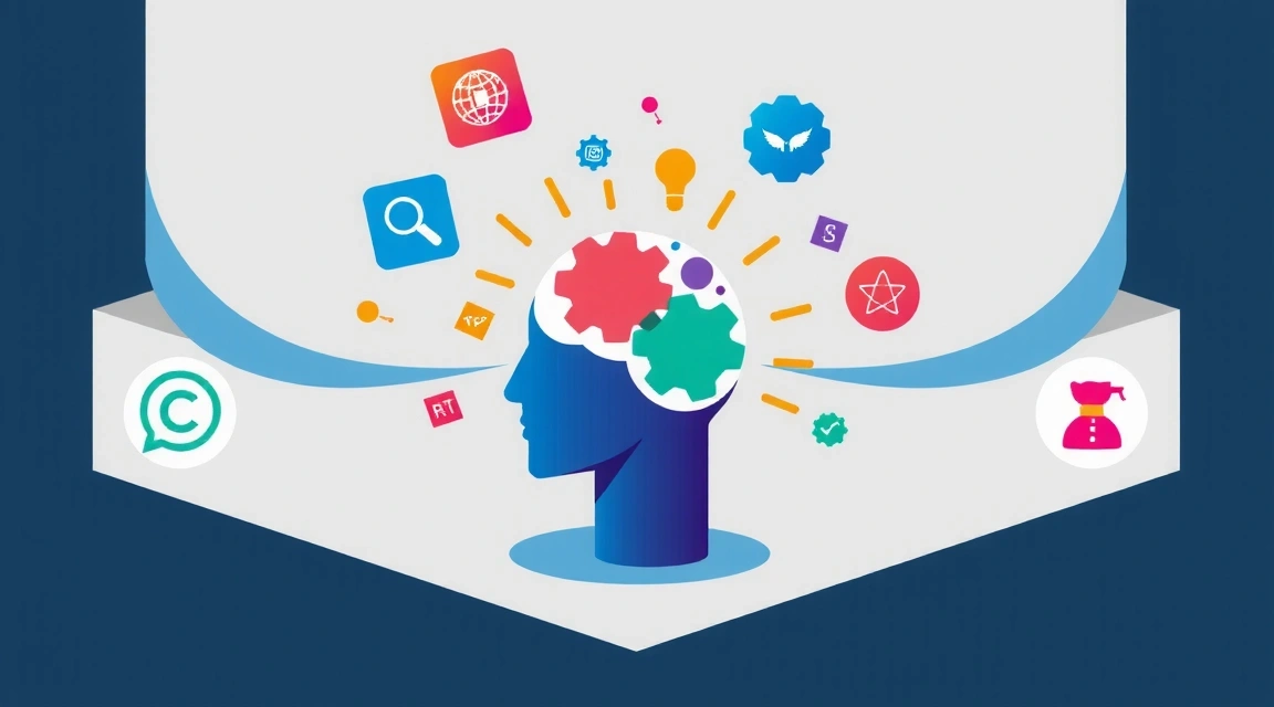 Un'illustrazione astratta di un cervello che si illumina con idee creative e proprietà intellettuale, con simboli di copyright e marchi.